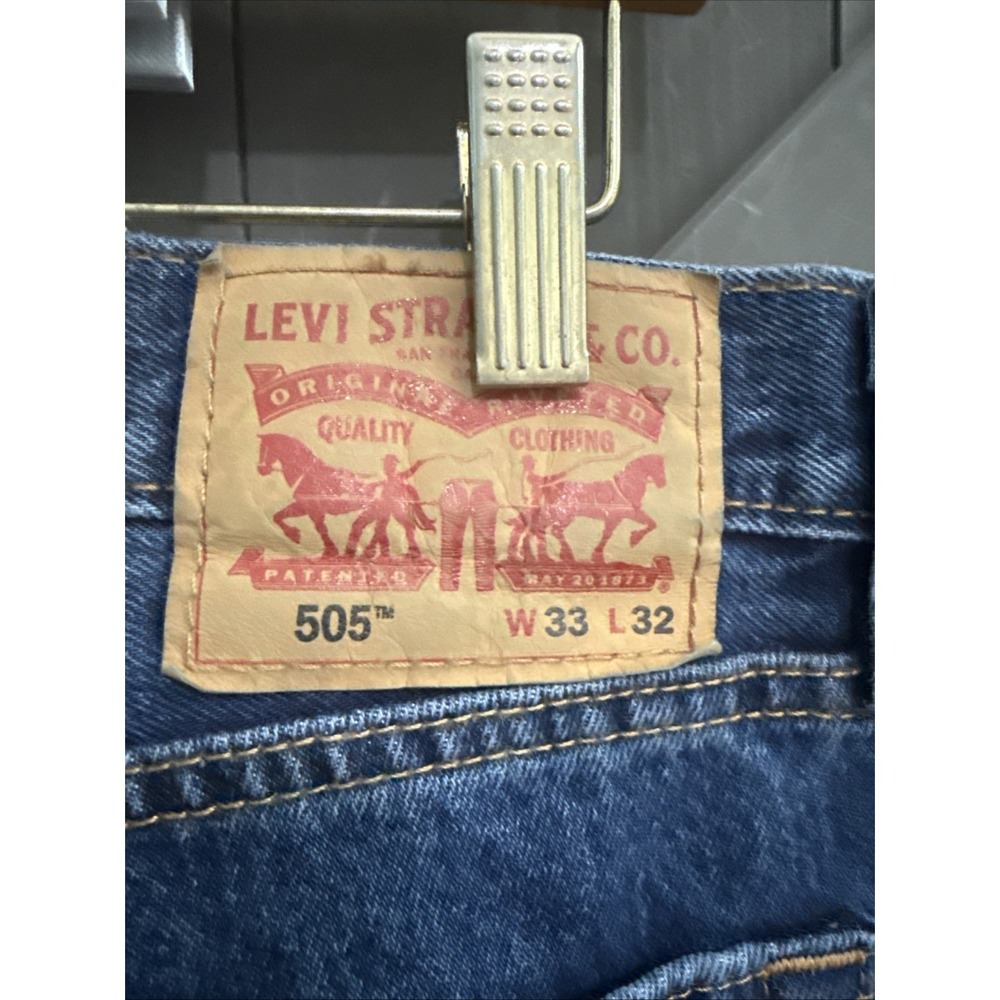 Levis 505 Regular Fit Jeans, Size 33x 32 - Blue - Picture 5 of 5